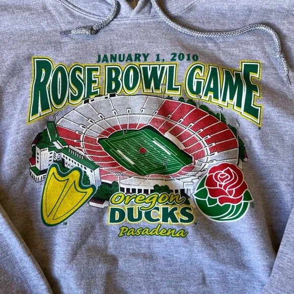 Rose Bowl Oregon Ducks Game Sweatshirt Vintage 2010 - Picture 8 of 15